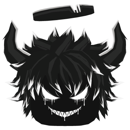 Black Spiky Emo Demon Hair Horns Halo Evil Boy