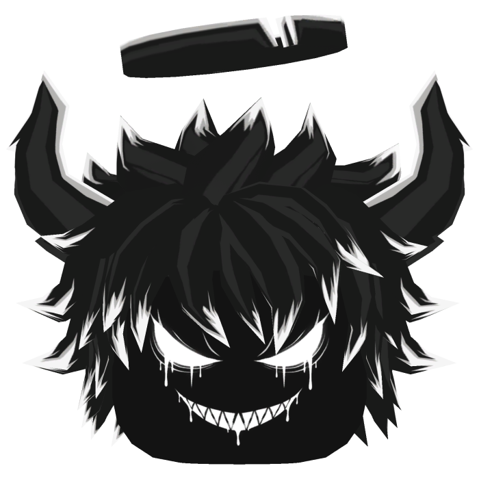 Black Spiky Emo Demon Hair Horns Halo Evil Boy