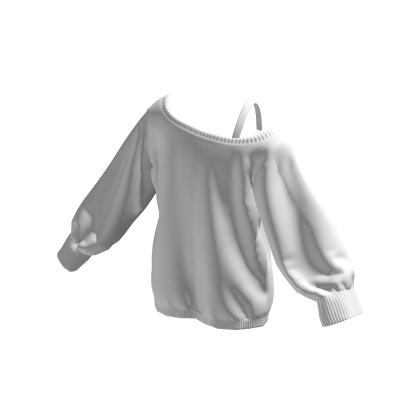 White Off Shoulder Oversized Sweater