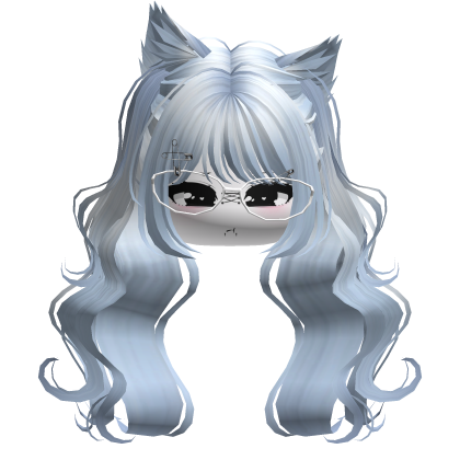 Wavy Moe Pigtails w/ Cat Ears (Light Blue)
