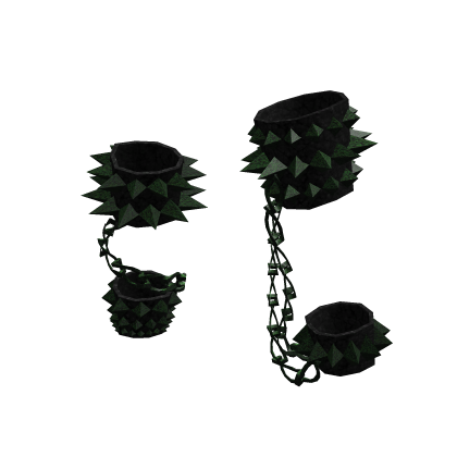 Chain Spike Punk Leg Bracelets | Black Toxic Green