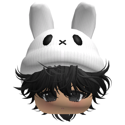 Moe Messy Boy Hair W/ Bunny Hat Black V2