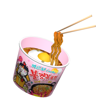 Matching Korean Buldak Pink Ramen Hat