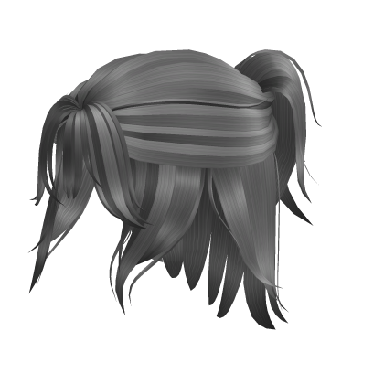 Half Up Anime Boy Hair in Gray Roblox item