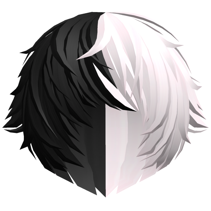messy black&white vampire emo anime hair w tufts