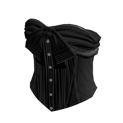 Coquette Bow Corset Top w/ Buttons (Black)