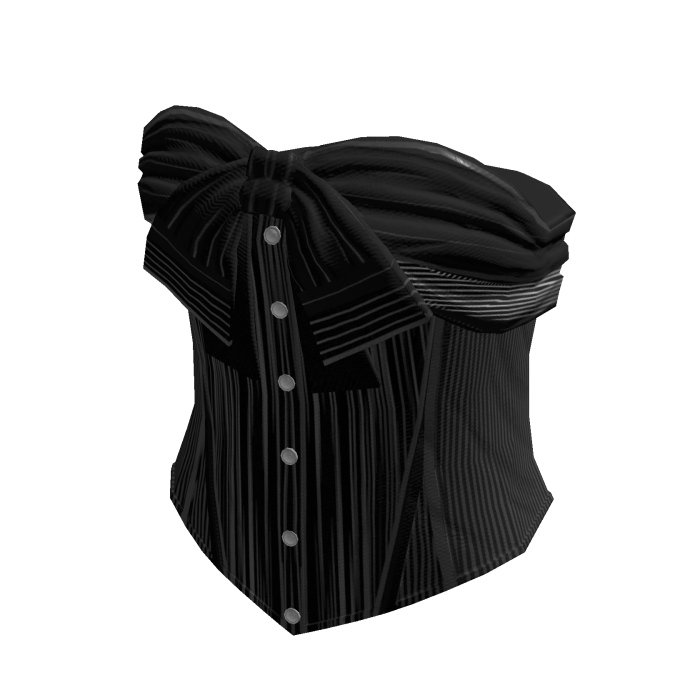 Coquette Bow Corset Top w/ Buttons (Black)
