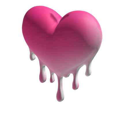 Pink Dripping Love Heart Face Sticker Diya Add on
