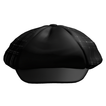 Plaid Newsboy Beret Cap Black