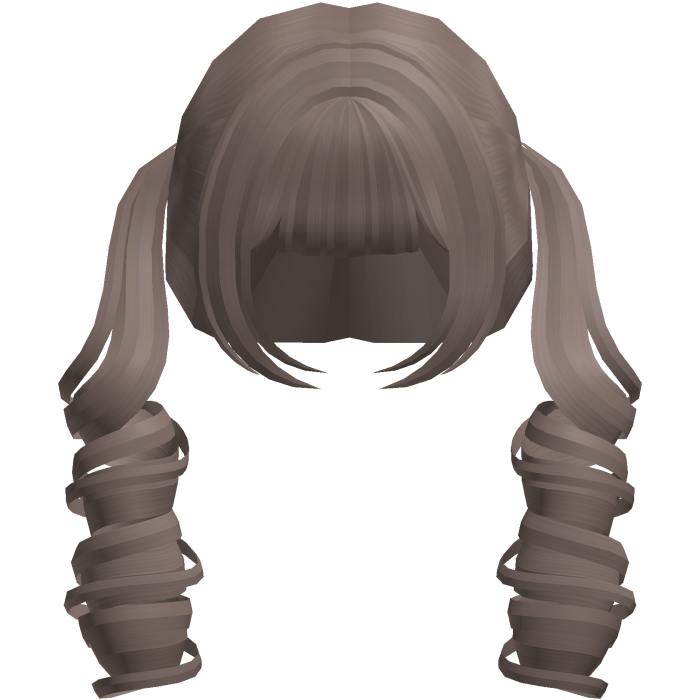 Brown Curly Pig Tail Girl Hair
