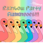 Rainbow Party Flamingo's :D