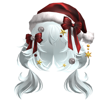 Festive Curly Christmas Ribbon Pigtails Blue