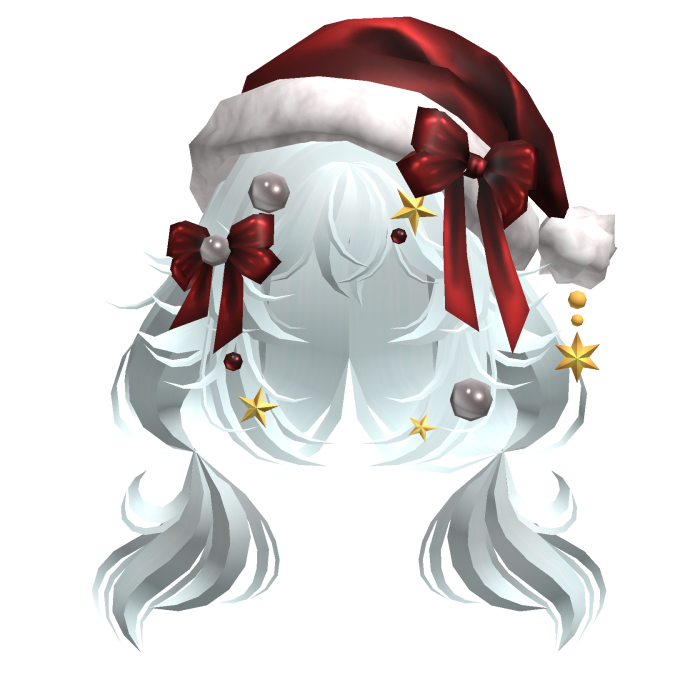 Festive Curly Christmas Ribbon Pigtails Blue