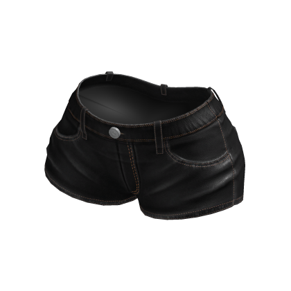 Low Waist Denim Shorts - Black thumbnail