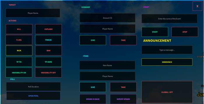 Admin Panel from Survive Lava for Brainrots preview 1