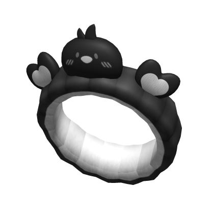 [NEW 🚨] Black Fluffy Kawaii Duck Makeup Headband Roblox item