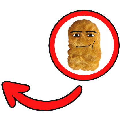 Man Face Nugget Pointing Red Meme Circle sign Roblox item