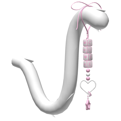 Cute White/Pink Baby Kitty Tail