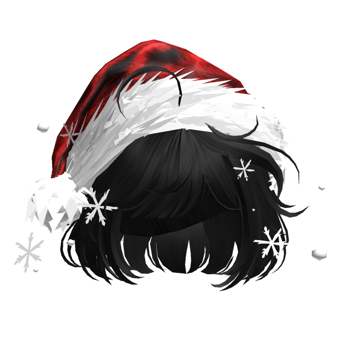 Christmas Cute Hair w/Santa Hat (Black)