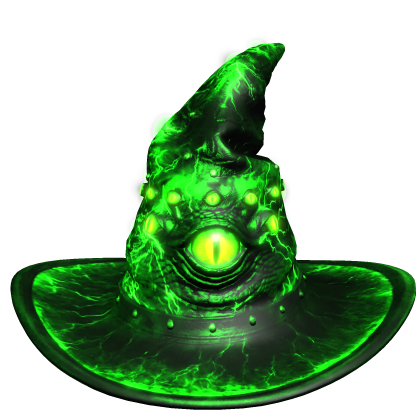 Emissive Eye Wizard Hat (Glowing) - Green