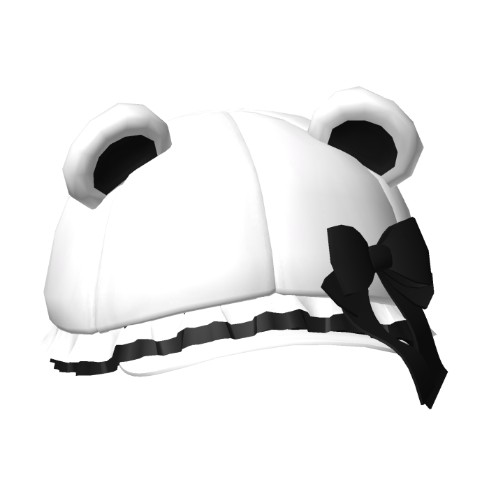 Cutie Doll Ruffled Bear Hat w Bow in White