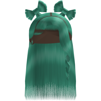 Cyan Half Up Twin Bow Sleek Bussdown