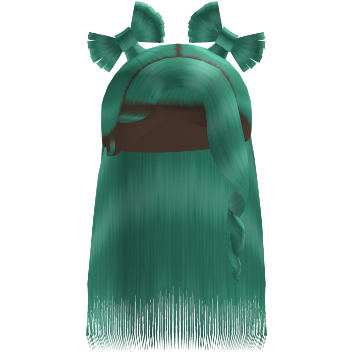 Cyan Half Up Twin Bow Sleek Bussdown