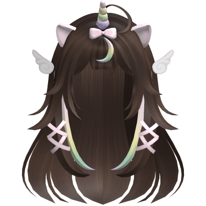 ♡ Kawaii Fluffy Long Brown Moe Unicorn Hair 