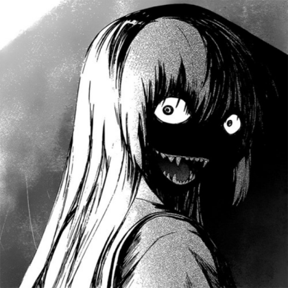 scary anime girl monochrome Roblox decal