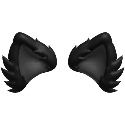fluffy Cat Ears in Black