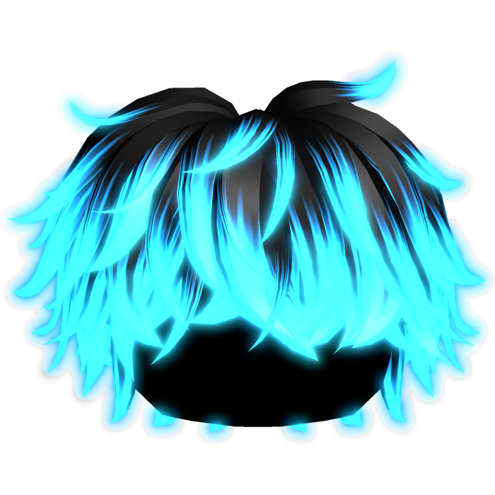 [Emissive] Blue Messy Fluffy Boy Hair