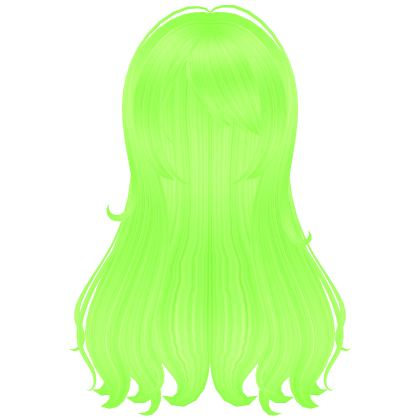 frutiger aero green wispy long flowy hair (NEON)