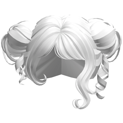 ♡ Delicate Cute Curled Buns (White) Roblox item