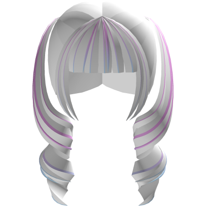 white w/ pastel streaks sweet curly twintails Roblox item