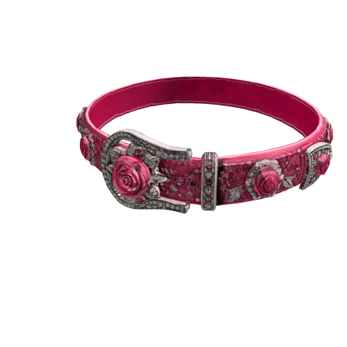 Pink Rose Rhinestone Western Cowgirl Belt
