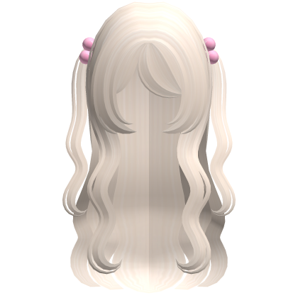 ♡ pretty girl wavy moe long hair in light blonde Roblox item