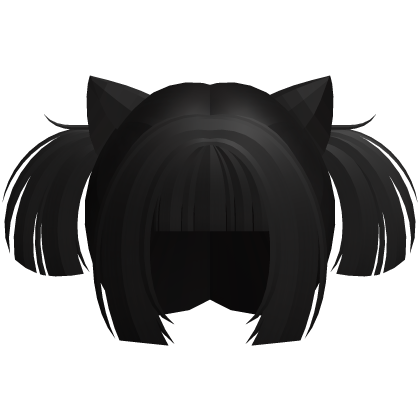 black cutie neko anime mini pigtails