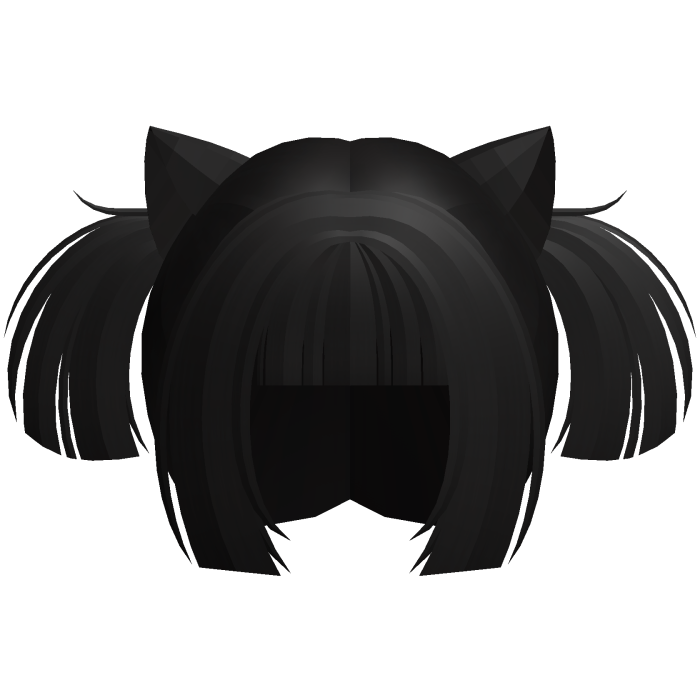 black cutie neko anime mini pigtails