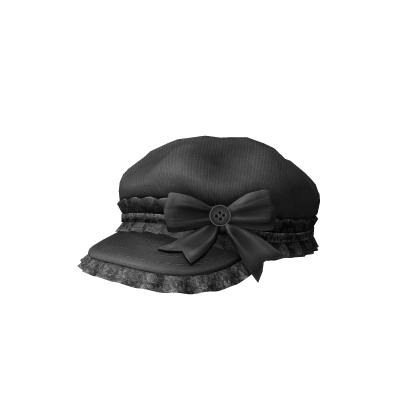 vintage goth newsboy cap - dark grey/black Roblox item