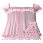 ꒰ ୨୧ ꒱ blush strawberry polka paw dress