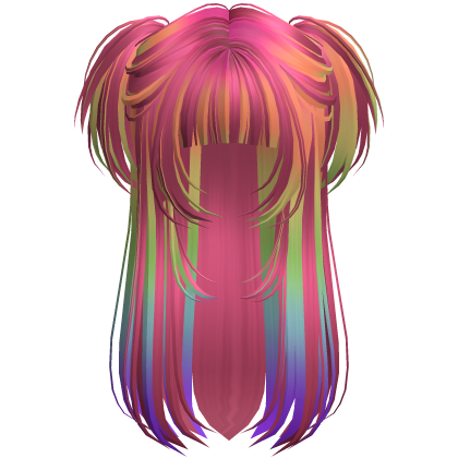 Vamp Long Straight Pigtails Pink Rainbow Roblox item