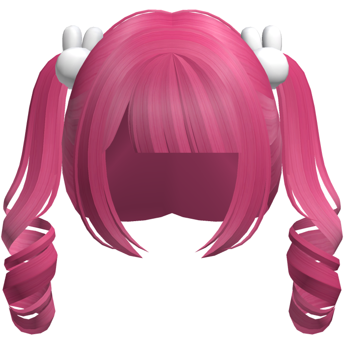 kawaii cutecore curly bunny hot pink pigtails