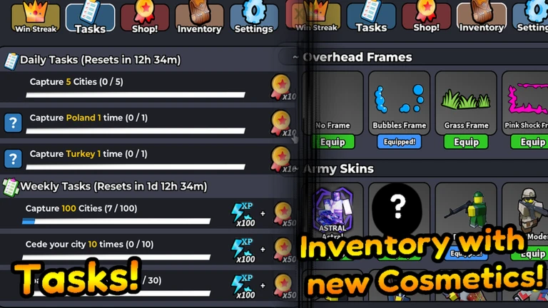 🎯 Tasks and Cosmetics!