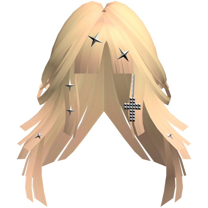 Sunny Blonde Goth Punk Layered Long Hair w/ Cross
