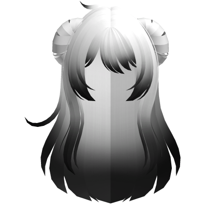 fluffy anime messy buns long hair white black