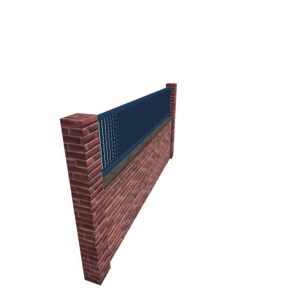 Brick Wall with Metal Fence