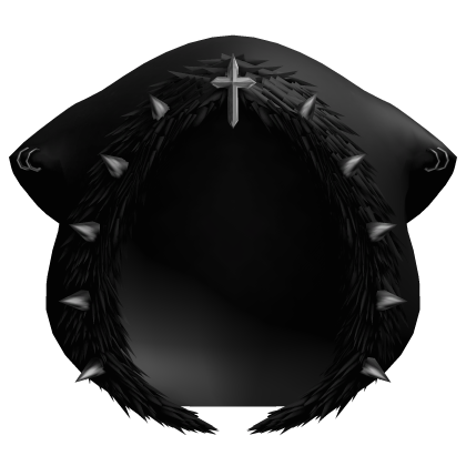 ┊♰ ꒱ gothic cat fur hood w/ spikes ꒰black꒱   Roblox item