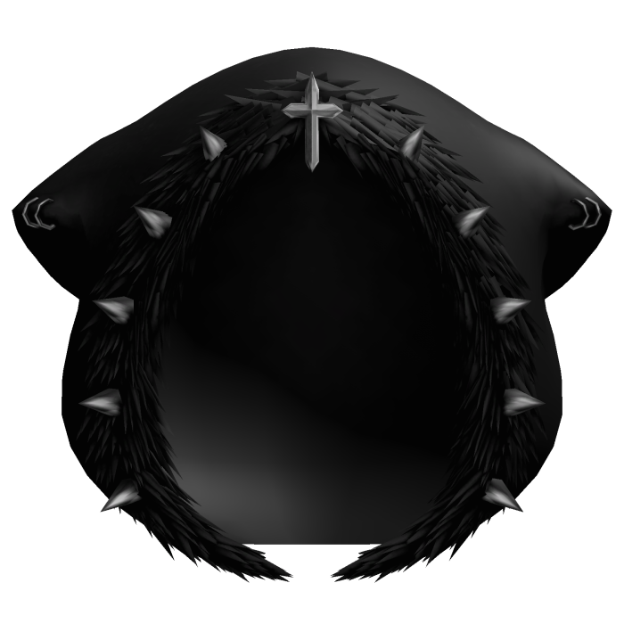 ┊♰ ꒱ gothic cat fur hood w/ spikes ꒰black꒱  