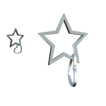 Silver Star Heart Earrings