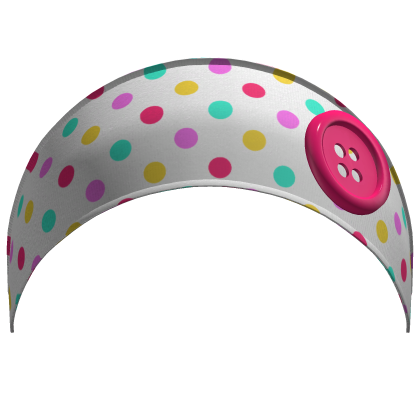 Confetti Gyaru Polka Dot Button White Headband